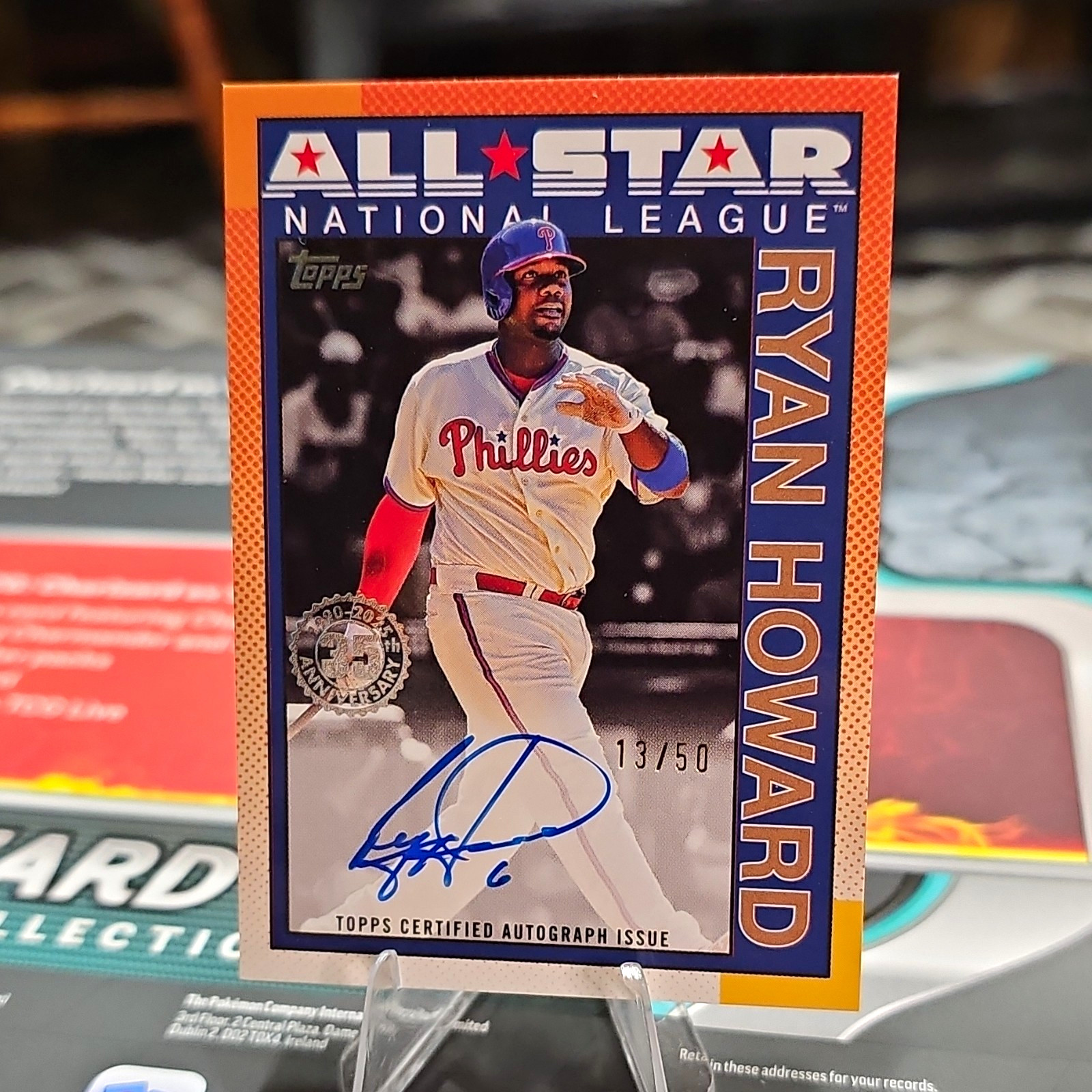 Topps 2025 Series 2 Ryan Howard 1990 All-Stars Auto Gold /50 #90AS-RH