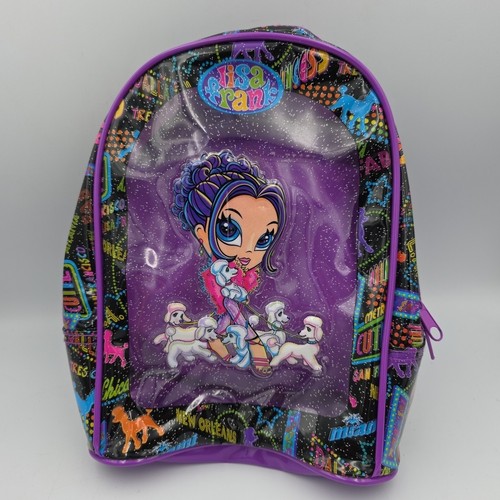 Vintage Lisa Frank Glamour Girl City And Poodles Small Backpack