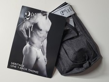 2(X)IST Heritage - Cotton Y-Back String Thong - Gray - Size M - BNIP