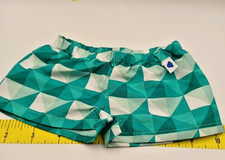 Build-A-Bear Teal Green Geometric Swim Trunks Shorts Plush Doll Clothing