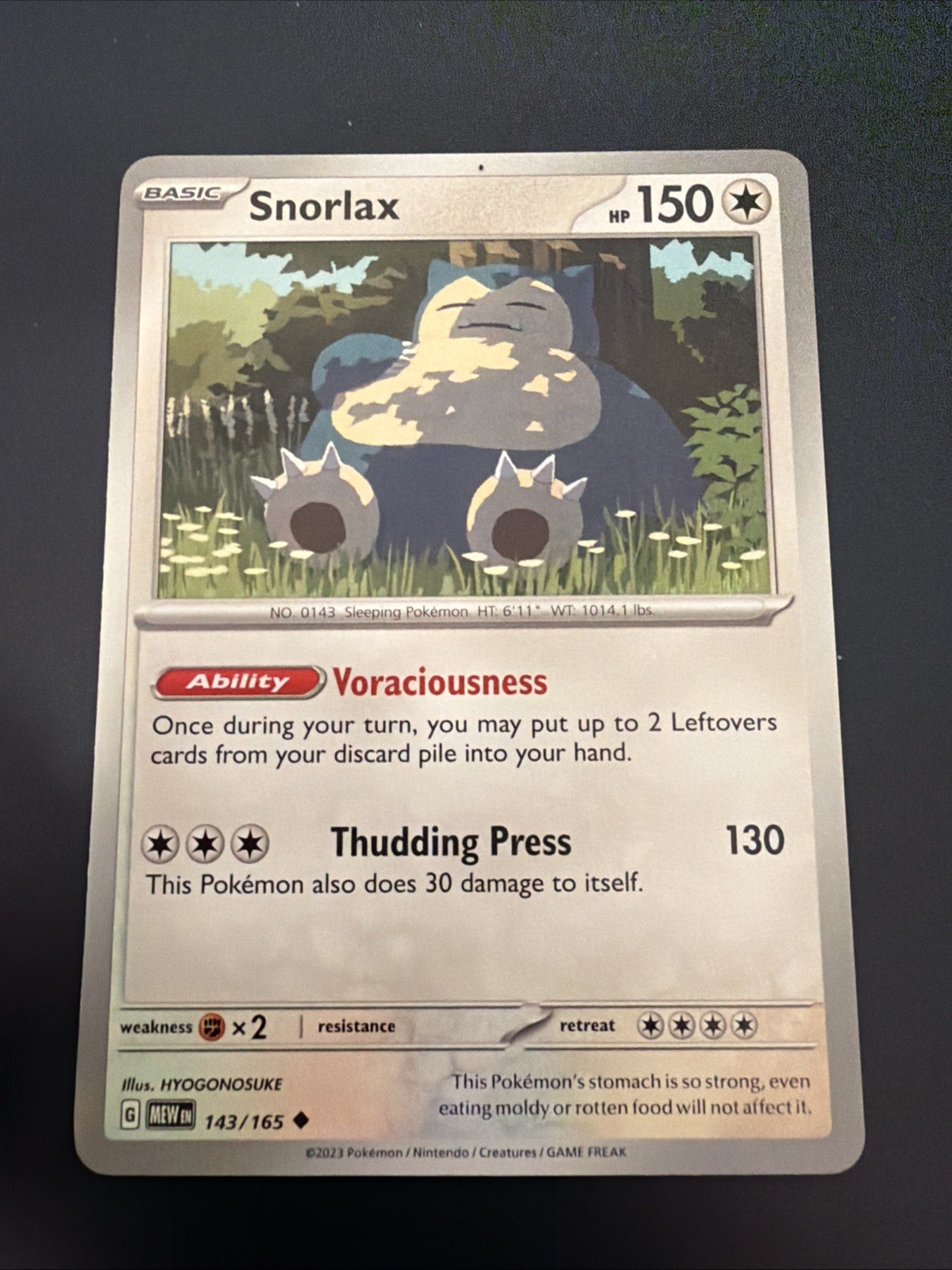 Snorlax 143/165 Uncommon Scarlet & Violet 151 Mint Pokémon Card
