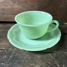 Jadeite Alice Teacup & Saucer
