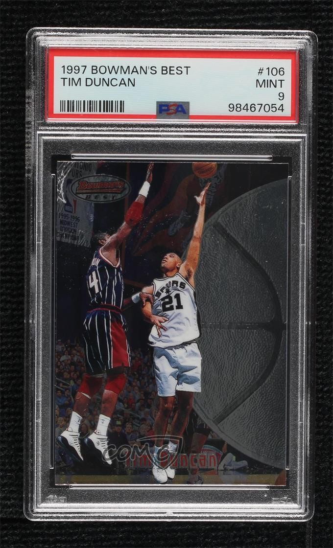 1997-98 Bowman's Best Tim Duncan #106 PSA 9 MINT HOF 0br9