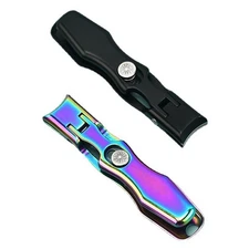 2pcs Nail Clippers Stainless Steel Wide Jaw Fingernail Cutters Colorful Black