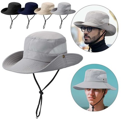 Wide Brim Sun Hat UV Protection Bucket Cap For Hiking Camping Fishing Safari