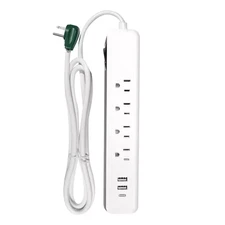 Gogreen Power Inc. 6-Ft. Cord Surge Protector with 4-Outlets, USB-A and USB-C, 4