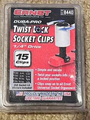 Ernst Dura-Pro Steckschlüsselclips 1/4'' Steckschlüssel Boss Werkzeug Organisation Tekton Steckschlüssel