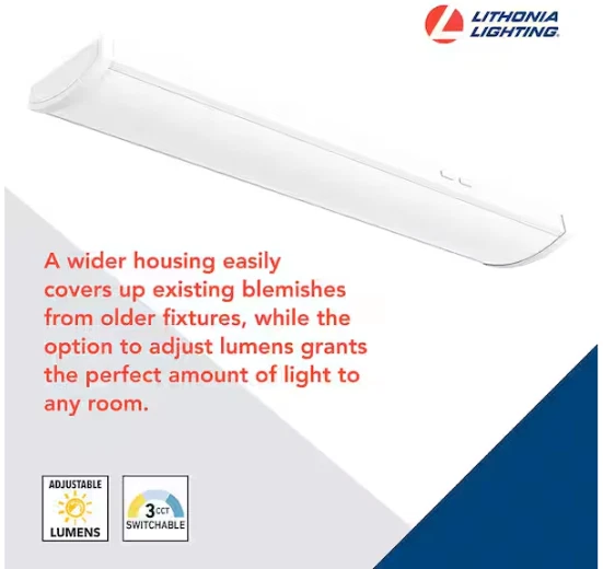 Lithonia Lighting FML4W 4ft LED Wraparound Light Dimmable 4000/5000/6000LM 4000K - Image 4 of 4