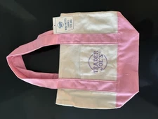 Trader Joe's Mini Canvas Tote Bag - Pastel Pink IN HAND AND READY TO SHIP