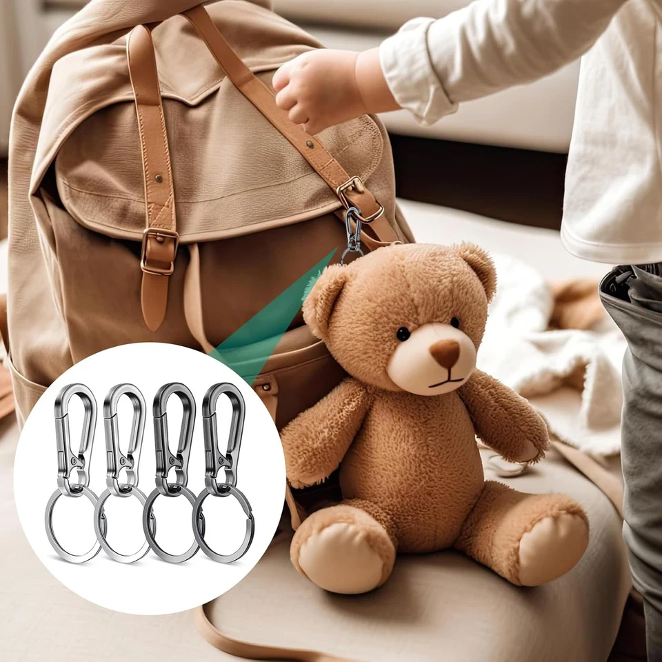 4 Pièces Mousqueton Porte-clés Petit Mousqueton Clip Mini Clé Mousqueton Chaîne  - Photo 4/4