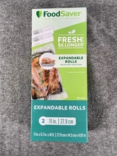 FoodSaver Expandable 11" Vacuum Seal Roll 11x16 ft 2 Pack - BPA Free Fresh Save