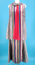 VTG Women's 60s 4 Pc Tinsel Set / Outfit W/ Rainbow Dickie  Collar XS/S 1960s