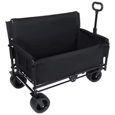 6.4 Cu. Ft. Fabric Bin Garden Cart with Bench Seat and Storage