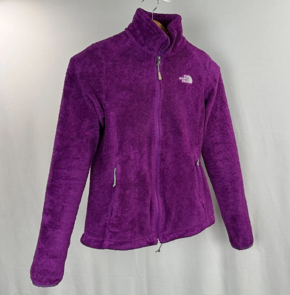 Chaqueta polar THE NORTH FACE Osito para mujer pequeña púrpura Borg cremallera completa abrigo difuso
