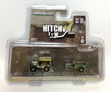 NIB GREENLIGHT Hitch & Tow 1/64 Scale Diecast 1943 Willys MB Jeep & Cargo Traile
