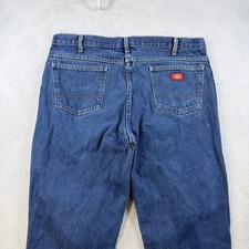 Dickies Straight Leg Jeans Mens Denim Workwear Industrial 5-Pocket 38x32 Blue