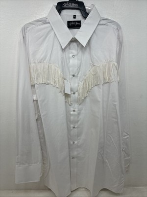 New Women s White Horse White Fridge Long Sleeve Pearl Snap XXL TT-33