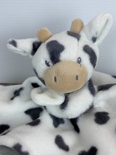 Carter's Black and White Spotted Cow Lovey Infant Security Blanket 13x13 in
