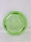 Jeannette Sunflower Green Depression/Uranium Glass Cake Plate 10" Footed, Glows