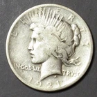 1921 Peace Silver Dollar Pleasing VG+.