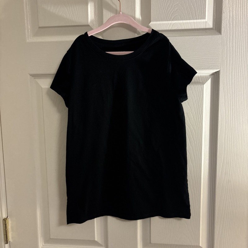 Car & Jack Girls Black T Shirt, large plus (10/12+)