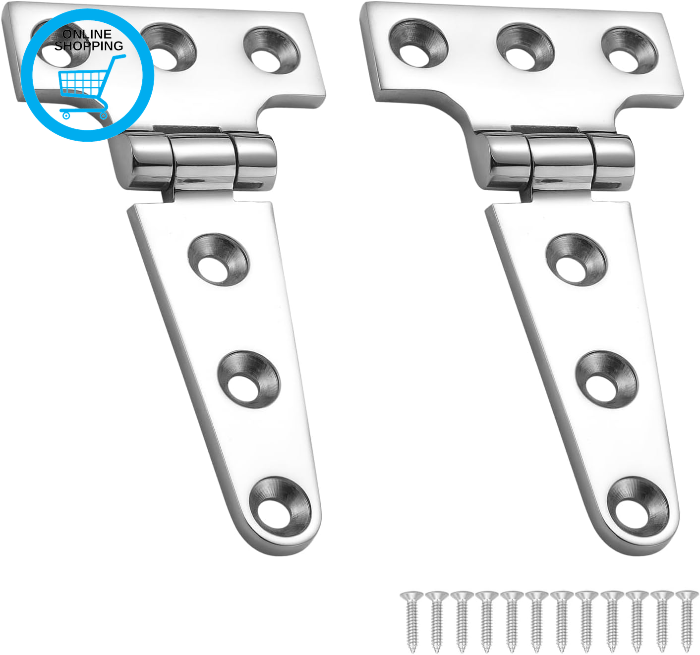 Heavy Duty Marine Boat T Hinges 316 Stainless Steel, 4 X 2.16 Inch, Sturdy Deck