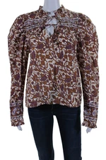 Love The Label Women's Round Neck Ruffle Long Sleeves Blouse Multicolor Size M