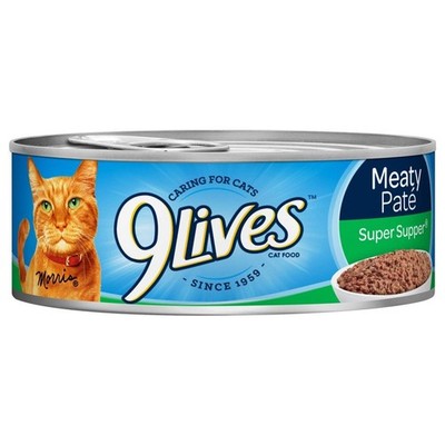 9Lives Meaty Paté Super Supper Wet Cat Food, 5.5-Ounce Cans (Pack of 4)