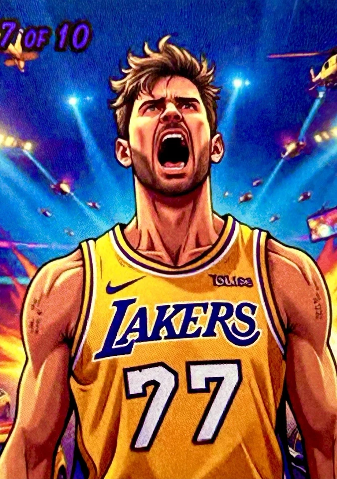 Luka Doncic 2024-25 Anime Sport Manga Swag Cartoon Prism # 7/10 - Lakers SSP - Image 2 of 3