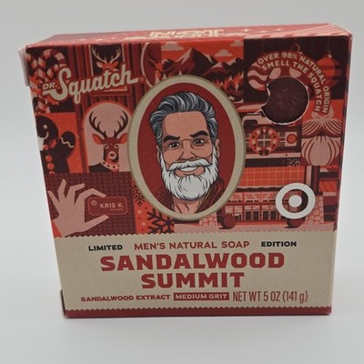 Dr. Squatch Sandalwood Summit Men's Natural Soap Medium Grit 5 oz
