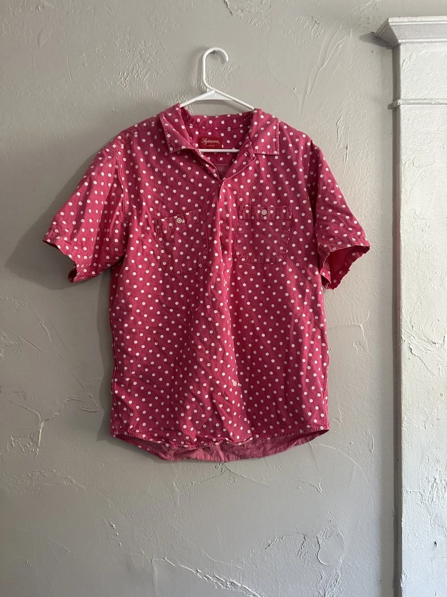 Supreme Denim Polka Dot Casual Button-Down Shirts for Men for sale