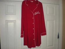 Charter Club Intimates Red Believe Button front sleep shirt - Size L - NWOT