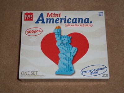 NEW, MINI AMERICANA STATUE OF LIBERTY BUILD MICRO BLOCKS 309 PCS SET, BLOCK TECH