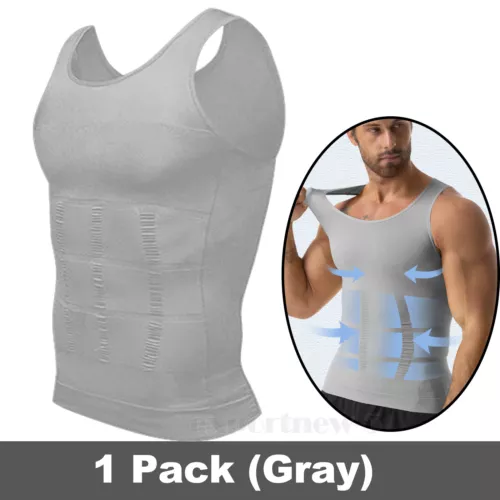 Mens Slimming Body Shaper Tank Top Abdomen Gynomastica Compression Vest Shirt - Picture 18 of 21