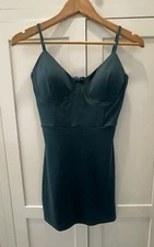 Windsor Corset Vibes Sweetheart Mini Dress Teal Short Size M Women's Bodycon
