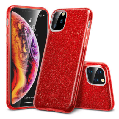 Daisy Light Thin Slim TPU Glitter Case Cover for iPhone 11 Pro Max 6.5  RED