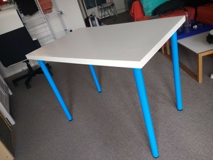 Ikea Linnmon Desk With Signum Cable Trunking White And Blue