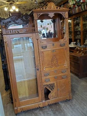 Antique Oak Tall Secretary Desk 1900 S Ebay