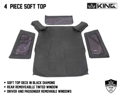Soft Top Black Diamond With Tinted Windows for 2007-2009 Wrangler JK 2 Door