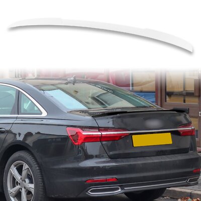 Painted V Style ABS Trunk Spoiler For Audi A6 S6 C8 Sedan 19-23 Ibis White LY9C