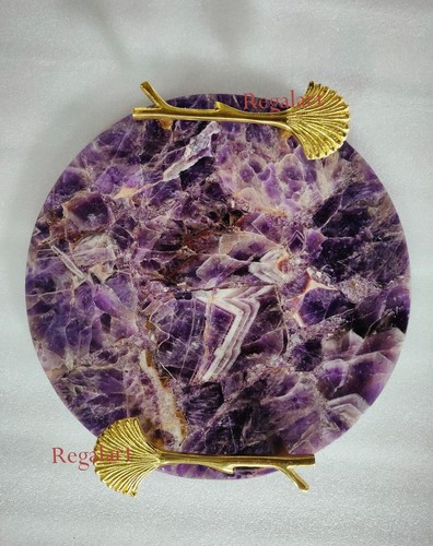 Agates Serving Tray Round serves ware Quartz Serving Trays Luxury Furniture. - Picture 4 of 9