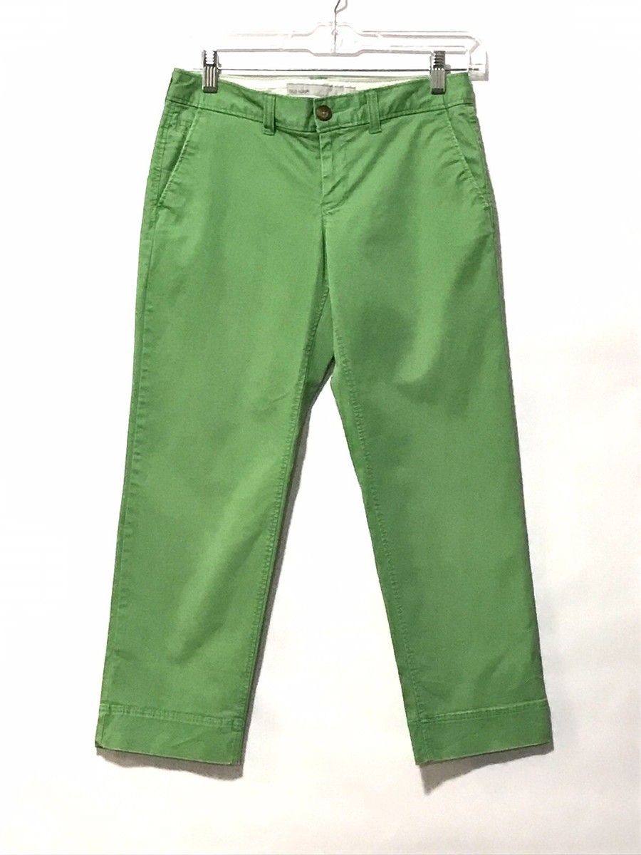 Old Navy Cropped Capri Chino Style Pants Size Lime Green Low Rise