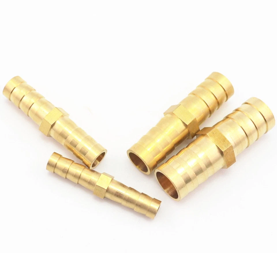 Metal Brass Straight Hose Joiner Barbed Connector Air Fuel Water Pipe Gas Tubing