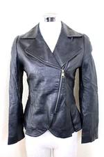Vintage ALEXANDER MCQUEEN Black Leather Biker Leather Jacket Small 36 2 3 4