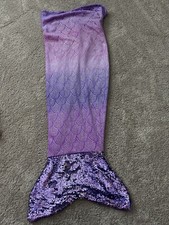Mermaid Tail Blanket Purple Glitter One Size Fin Wrap Fish Sleeping Bag