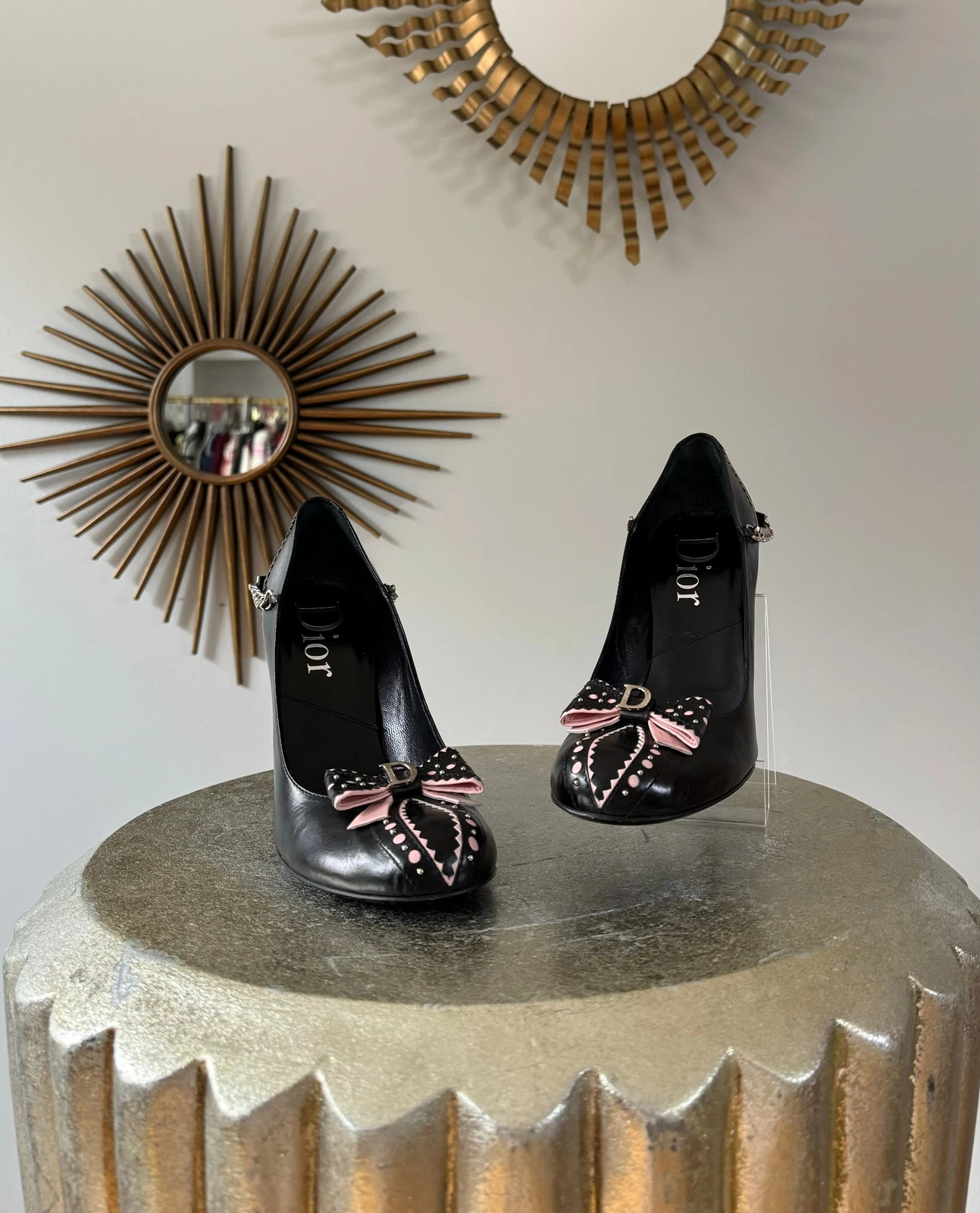 Dior   Escarpins bout rond arc rose vintage