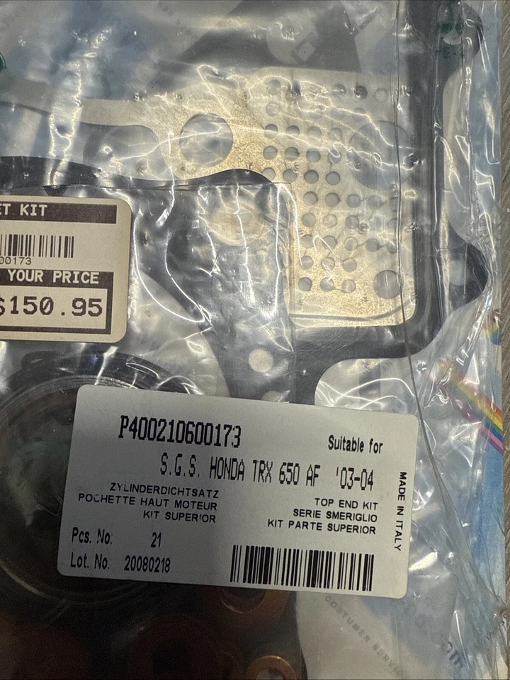 03-04 Trx650 Top End Gasket Kit - Image 2 of 2