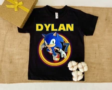 Custom Sonic Birthday Shirt, Personalized Sonic Family Birthday Party T-shirt