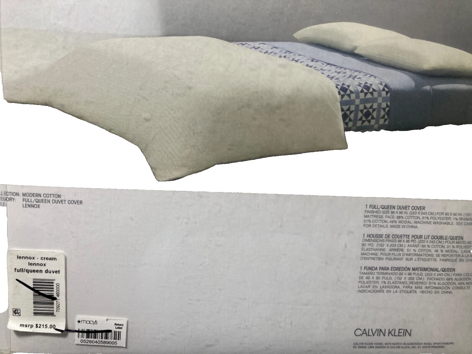 Одеяла и комплекты постельного белья Calvin Klein Queen Abstract