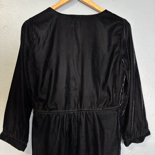Ba&sh Damen Reve Samt schwarz V-Ausschnitt Minikleid Medium Party Date Cocktail - Bild 6 von 8